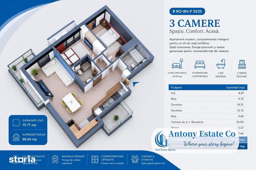 Apartament cu 2 camere decomandat în Oșorhei