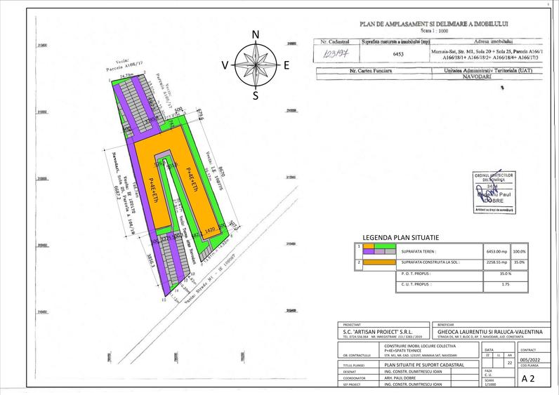 Teren Construcții intravilan de 6453 mp, în Sud