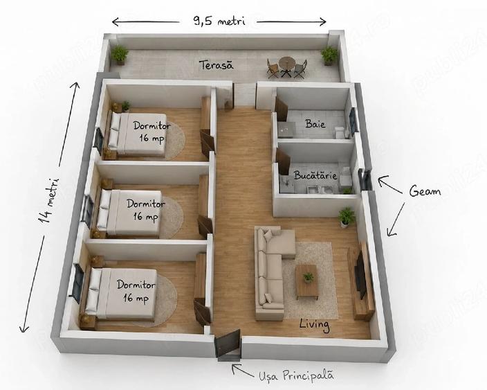 Vand casa Com Vidra Ilfov la Ro?u Teren 914 mp - 2