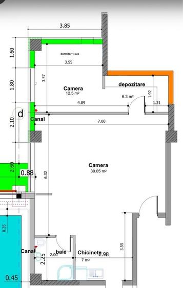 Apartament cu 2 camere decomandat în Exterior Vest