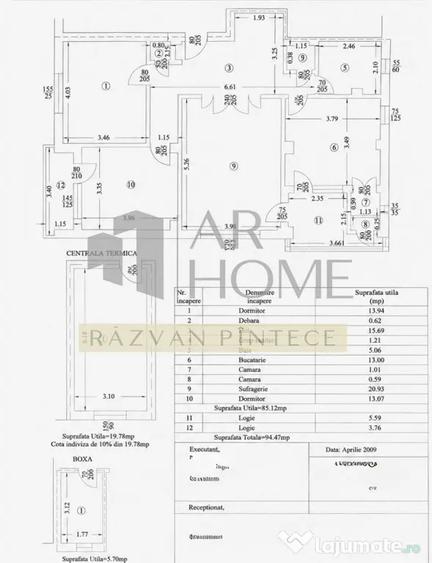Apartament cu 3 camere decomandat în Ultracentral