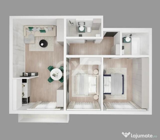 Apartament cu 3 camere decomandat în Central