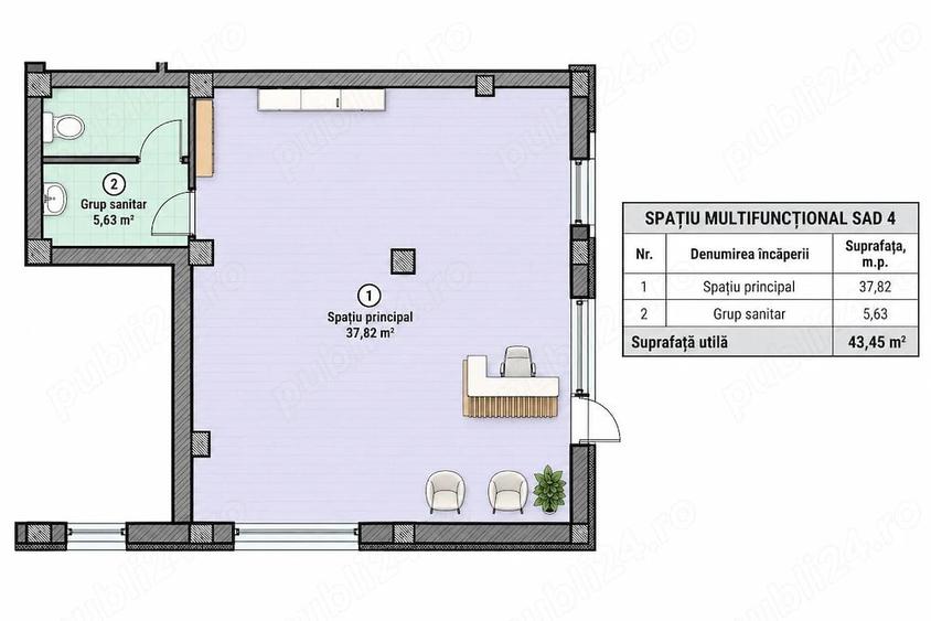 Spațiu comercial, de 4,345 mp, în Moșnița Nouă