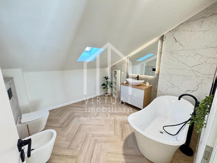 Penthouse cu 5 camere semidecomandat, mobilat în Cristian