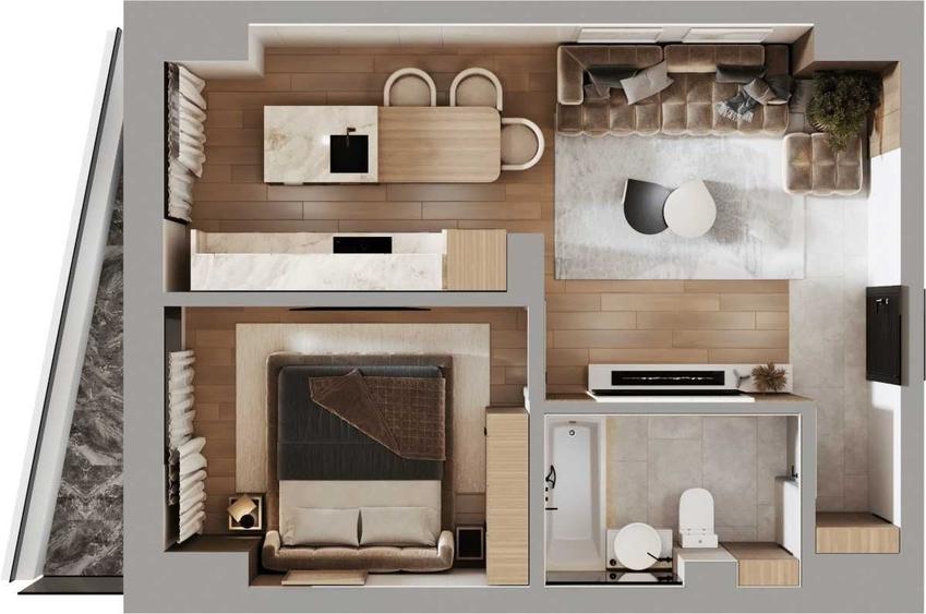 Apartament cu 2 camere decomandat în Dacia