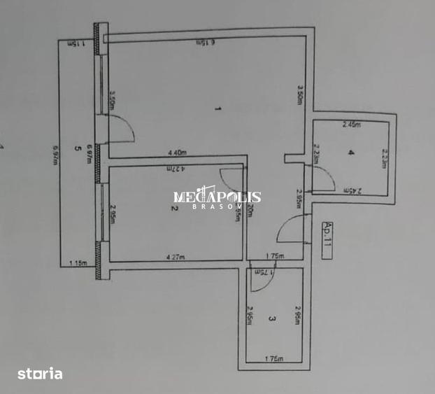 Apartament cu 2 camere în Sânpetru