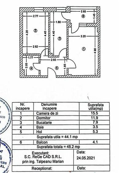 Apartament cu 2 camere decomandat, mobilat în Theodor Pallady