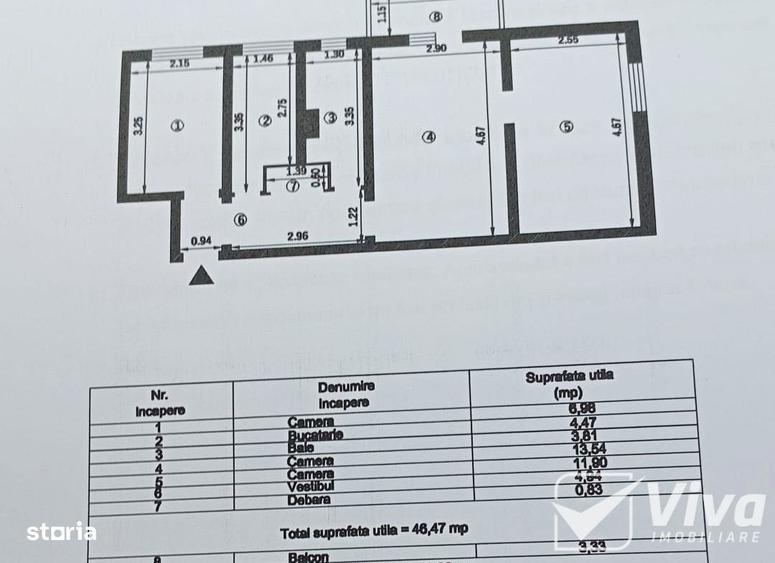 Apartament cu 3 camere semidecomandat, mobilat în Alexandru cel Bun