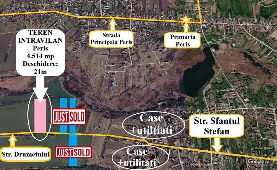 Teren Construcții intravilan de 4514 mp, în Periș