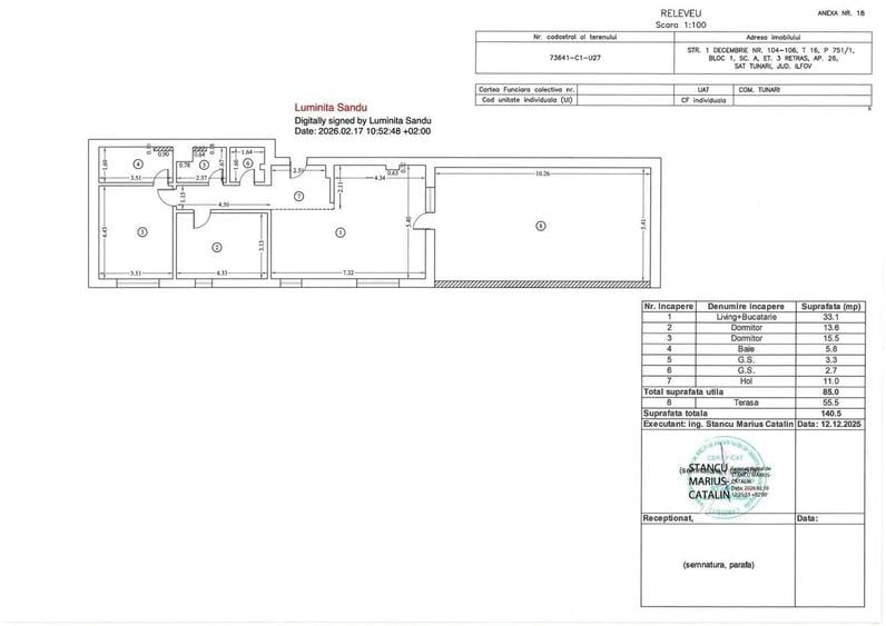 Apartament cu 3 camere în Central