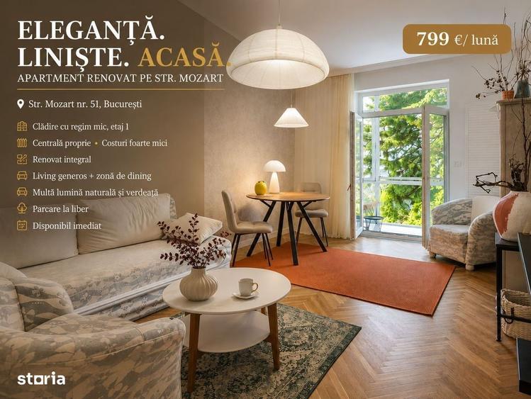Apartament superb renovat | Str. Mozart | Etaj 1 | Centrala proprie | - 1