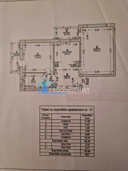Apartament cu 2 camere decomandat în Soarelui