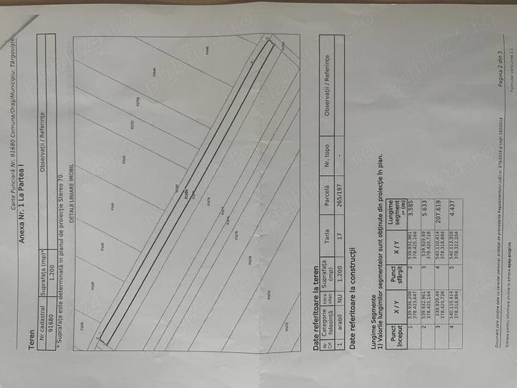 Teren de 1200 mp, în Exterior Vest