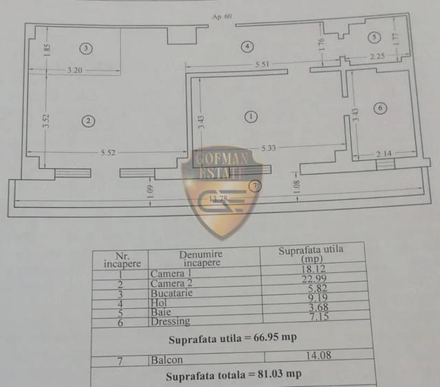 Apartament cu 2 camere decomandat în Nord