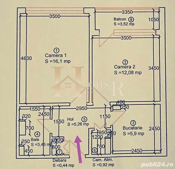 Apartament cu 2 camere decomandat în Dâmbovița
