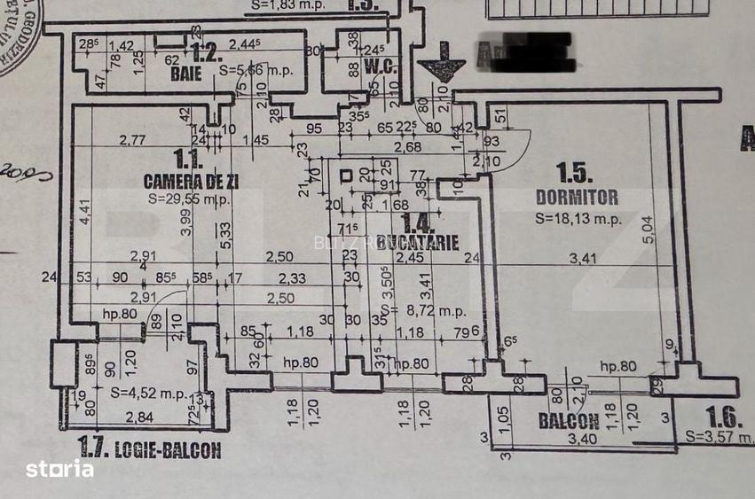 Apartament de 2 camere, 72 mp, decomandat, 2 bai, cartier Lapus
