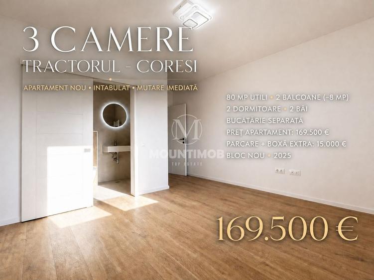 Apartament cu 3 camere decomandat în Tractorul