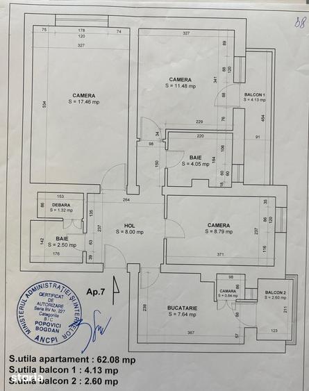 Apartament cu 3 camere decomandat în Valea Cetății