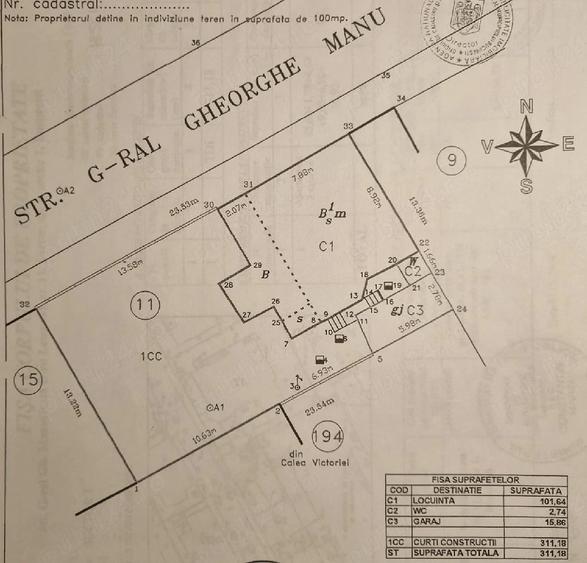 Casă cu 3 camere cu Canalizare în Cișmigiu