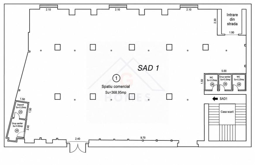 Spațiu comercial, de 381.39999389648 mp, în Central