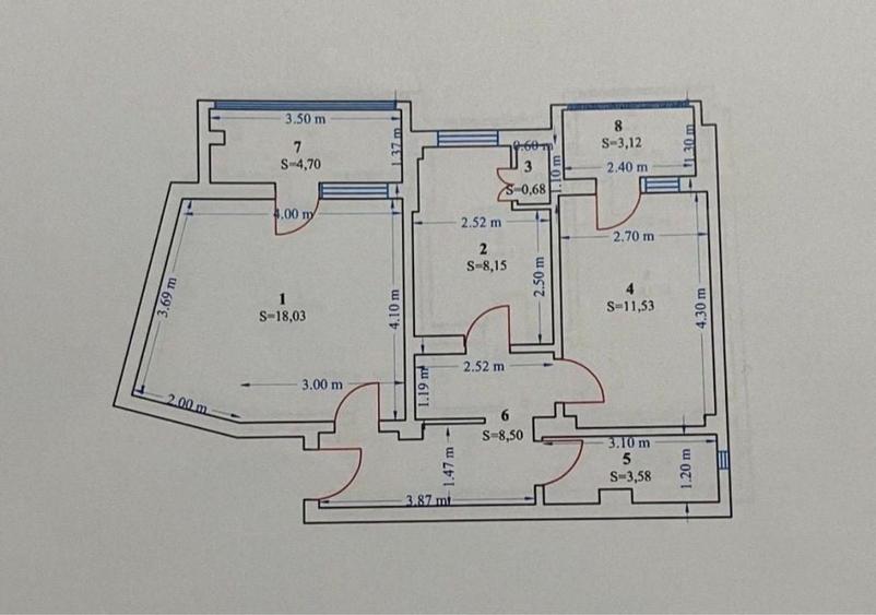 Apartament cu 2 camere decomandat în Sud