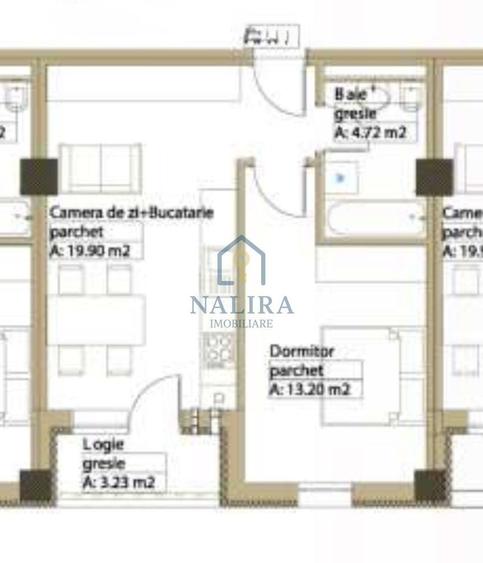 Apartament cu 2 camere în Republicii