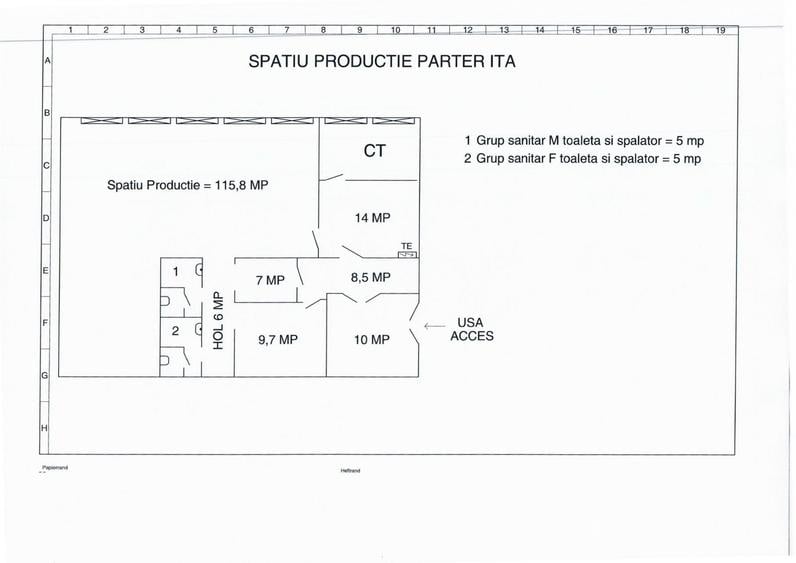 Spațiu industrial, de 269 mp, în Costin Georgian