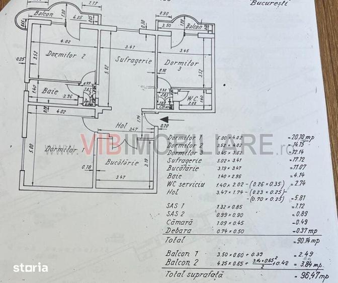 Apartament cu 4 camere decomandat, mobilat în 13 Septembrie