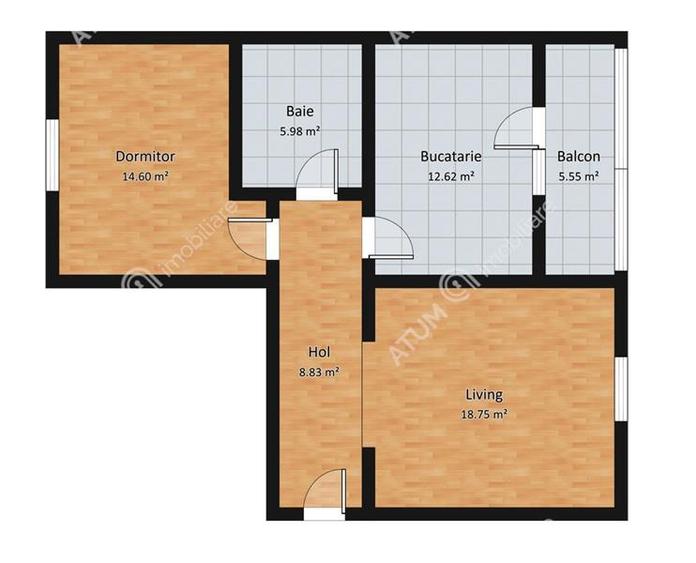 Apartament cu 2 camere decomandate balcon si loc de parcare etajul 1 - 8