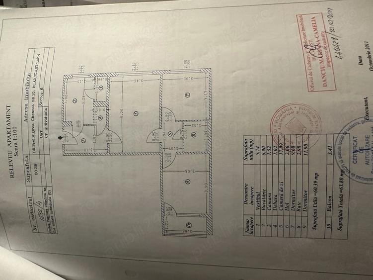 Apartament cu 3 camere semidecomandat în Ghencea
