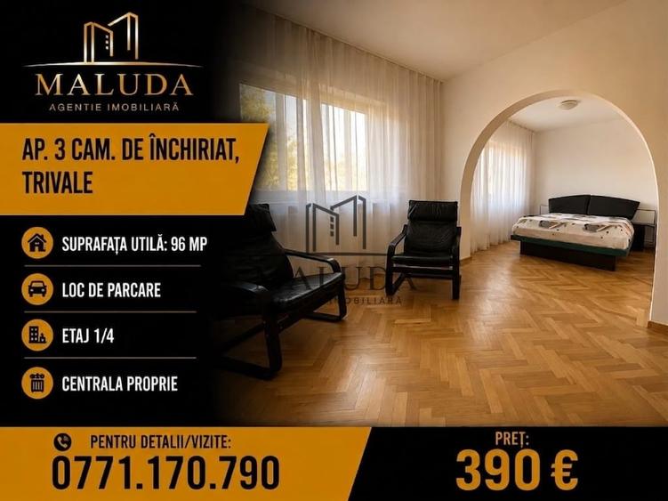 Apartament 3 camere de inchiriat, Trivale - 1