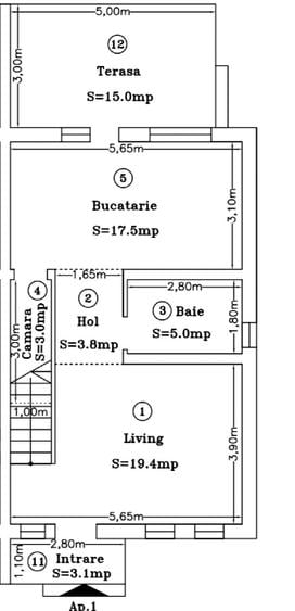 Duplex cu 4 camere cu Teren 330 Mp în Moșnița Nouă