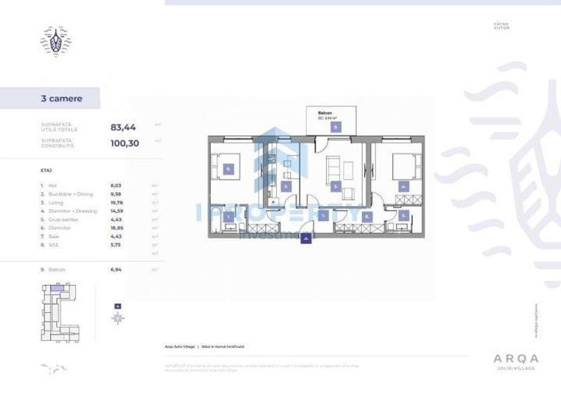 Apartament 3 camere Voluntari parcare inclusa si incalzie in pardoseal - 8