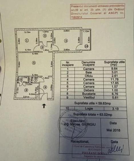 Apartament cu 3 camere semidecomandat în Dristor