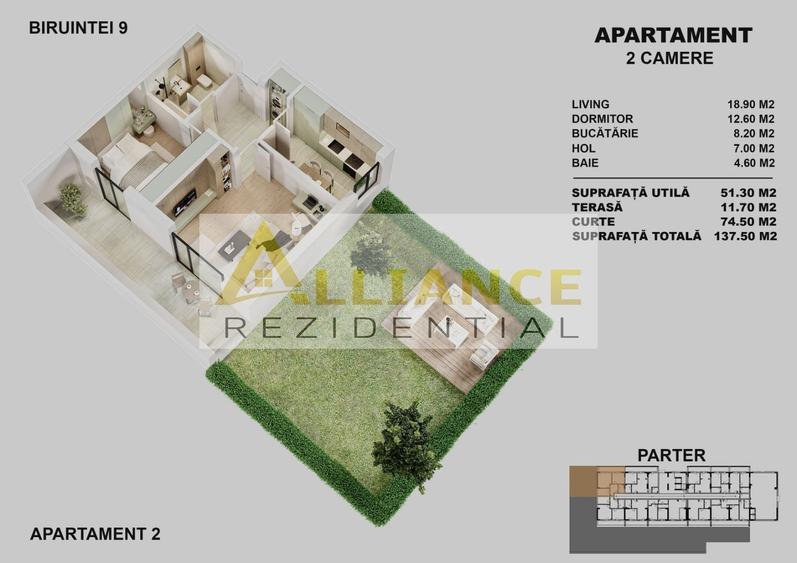 APARTAMENTE NOI CU CURTE PROPRIE | STR. BIRUINTEI I METROU - 6