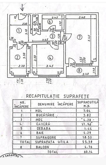 Apartament cu 2 camere decomandat, mobilat în 1 Mai