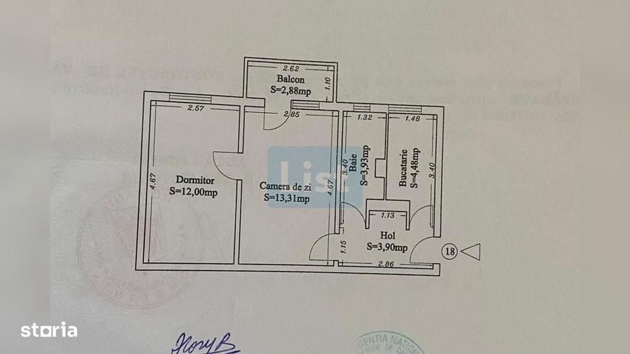 Apartament cu 2 camere semidecomandat în Sud