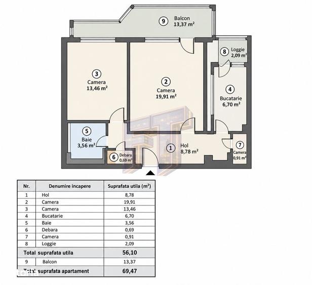 Apartament cu 2 camere decomandat în Pantelimon