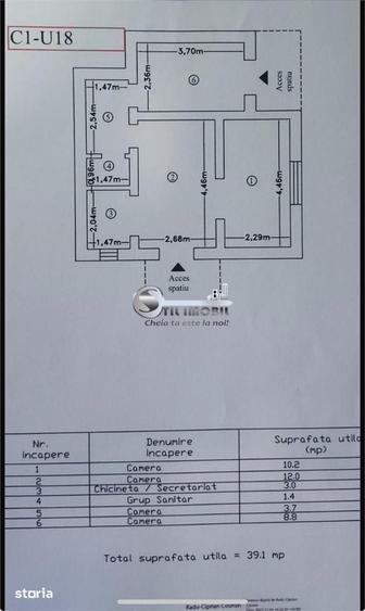 Apartament cu 2 camere în Tătărași