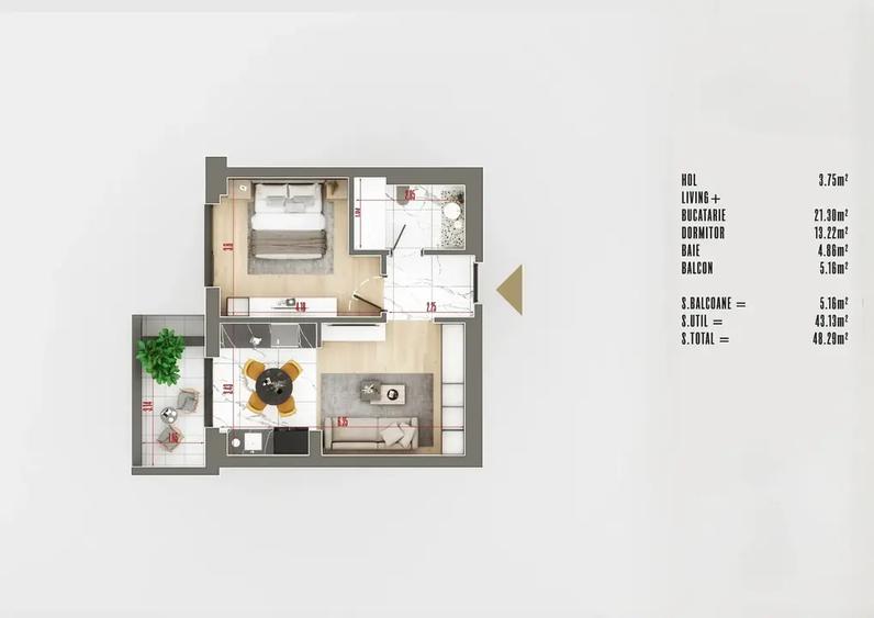 Apartament 2 Camere in ansamblu premium cu spatiu verde - 8