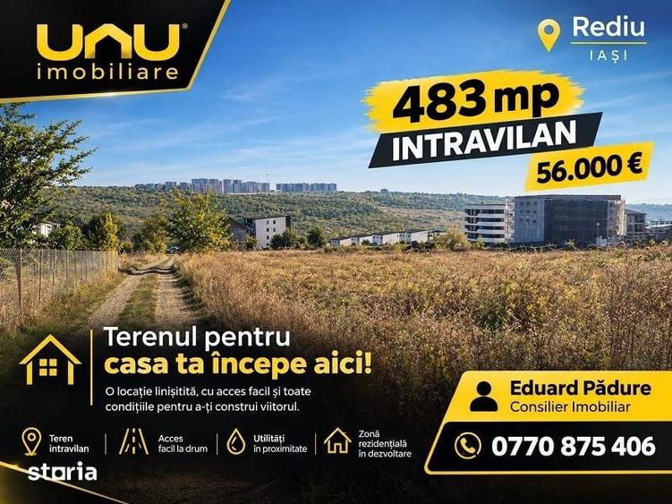 Teren de 483 mp, în Rediu