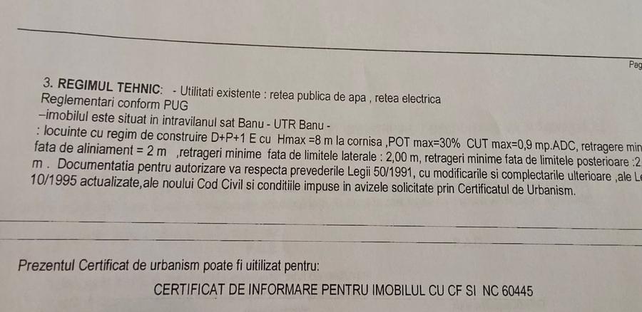Teren agricol intravilan de 834 mp, în Central