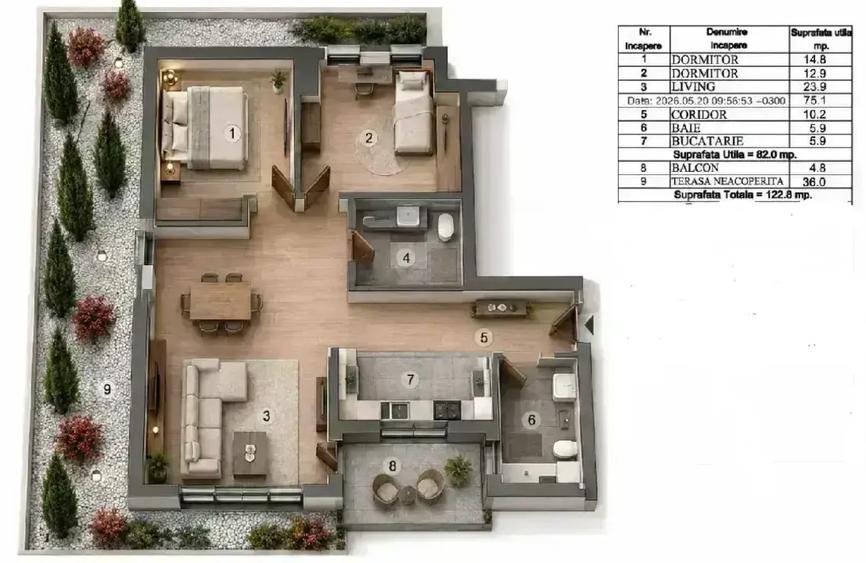 Apartament cu 3 camere semidecomandat în Vitan