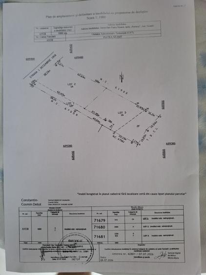 Teren construibil intravilan 5.000 mp parcelat in 2400mp + 2000mp cu drum- Piatra Neamt - 5