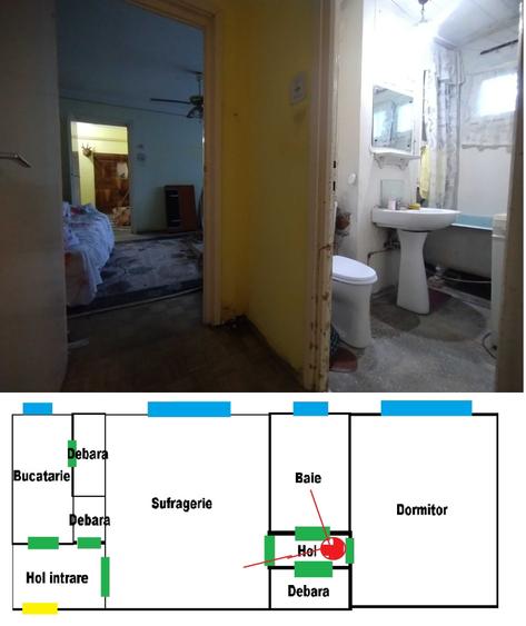 Apartament cu 2 camere nedecomandat în Central