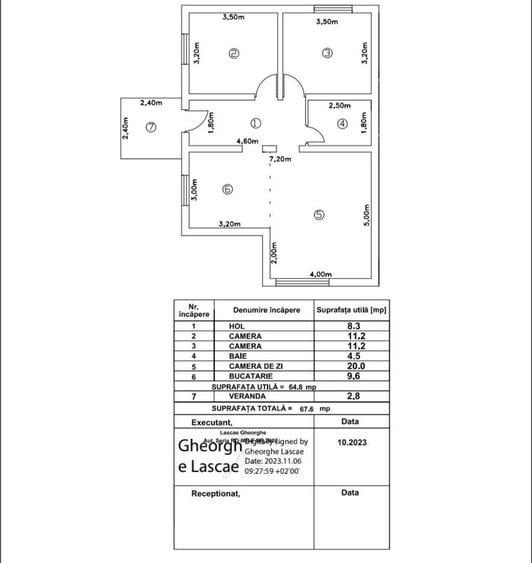 Apartament cu 3 camere decomandat în Roșu