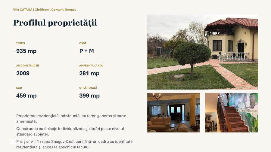 Casă cu 5 camere cu Teren 935 Mp în Snagov