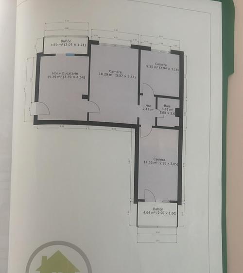 Apartament cu 3 camere semidecomandat, mobilat în Circumvalațiunii