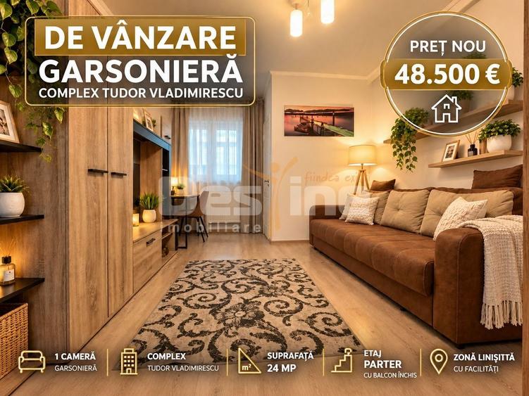 Garsonieră semidecomandată, mobilată în Tudor Vladimirescu