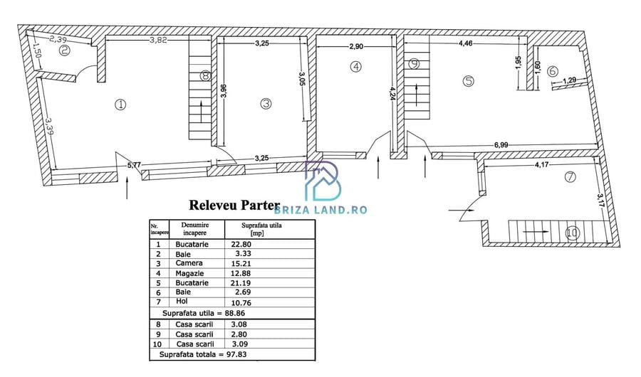 soseaua  Chitilei, Crusovat, casa P+Pod, sup. 238mp, 9 camere - 3 apartamente - 29